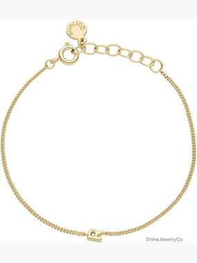 Personalized Alphabet Charm Bracelet 18k Gold Plated 6-7